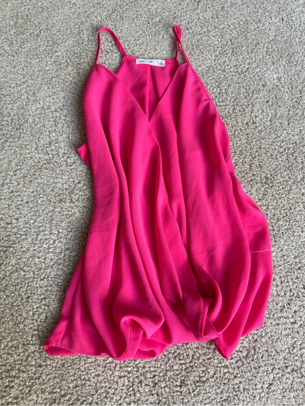 Active USA Hot Pink Spaghetti Strap V-Neck Blouse top summer loose fit